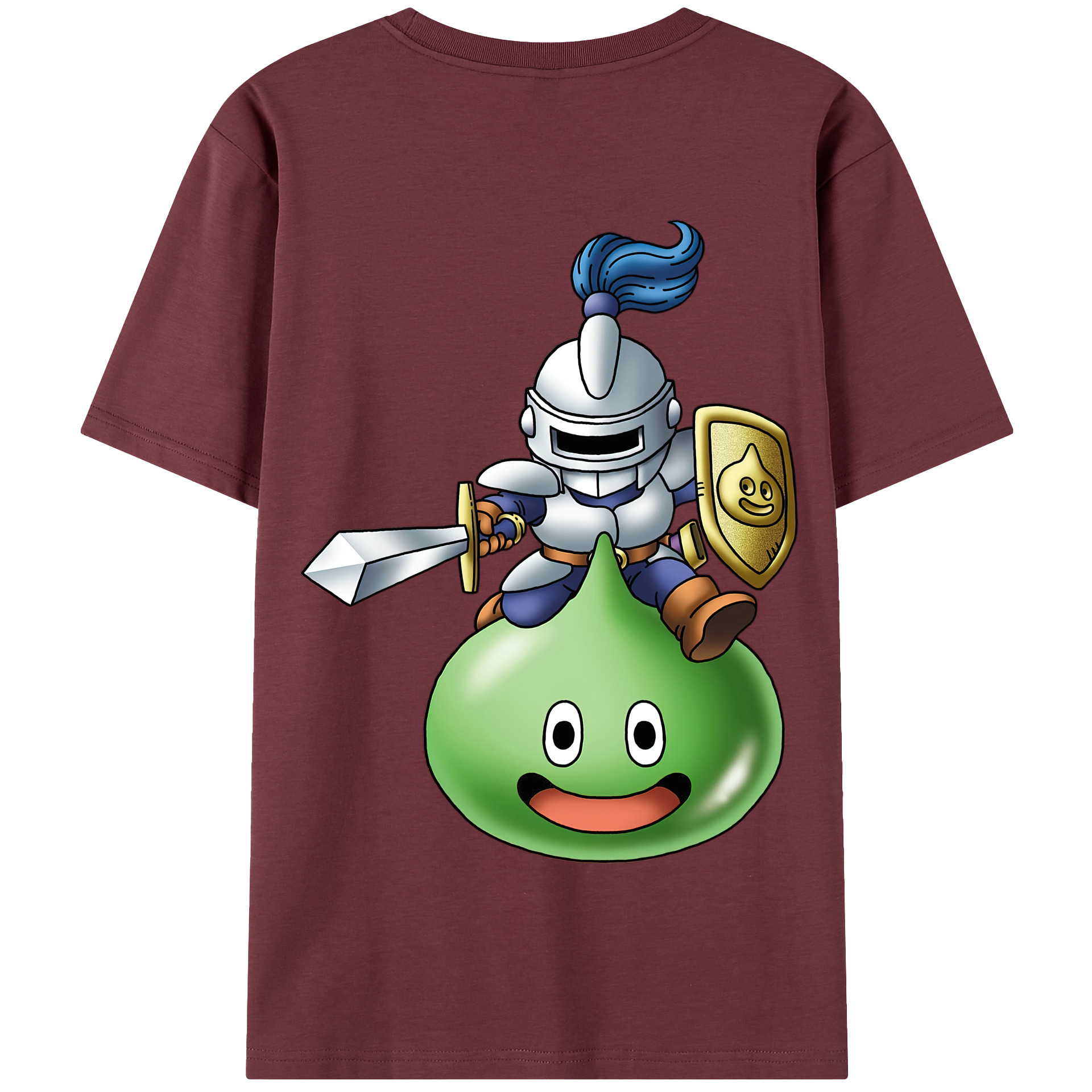 （画像用） ドラゴンクエスト Doragon Kuesuto Dragon Quest 綿100％半袖Tシャツ（背面プリント）